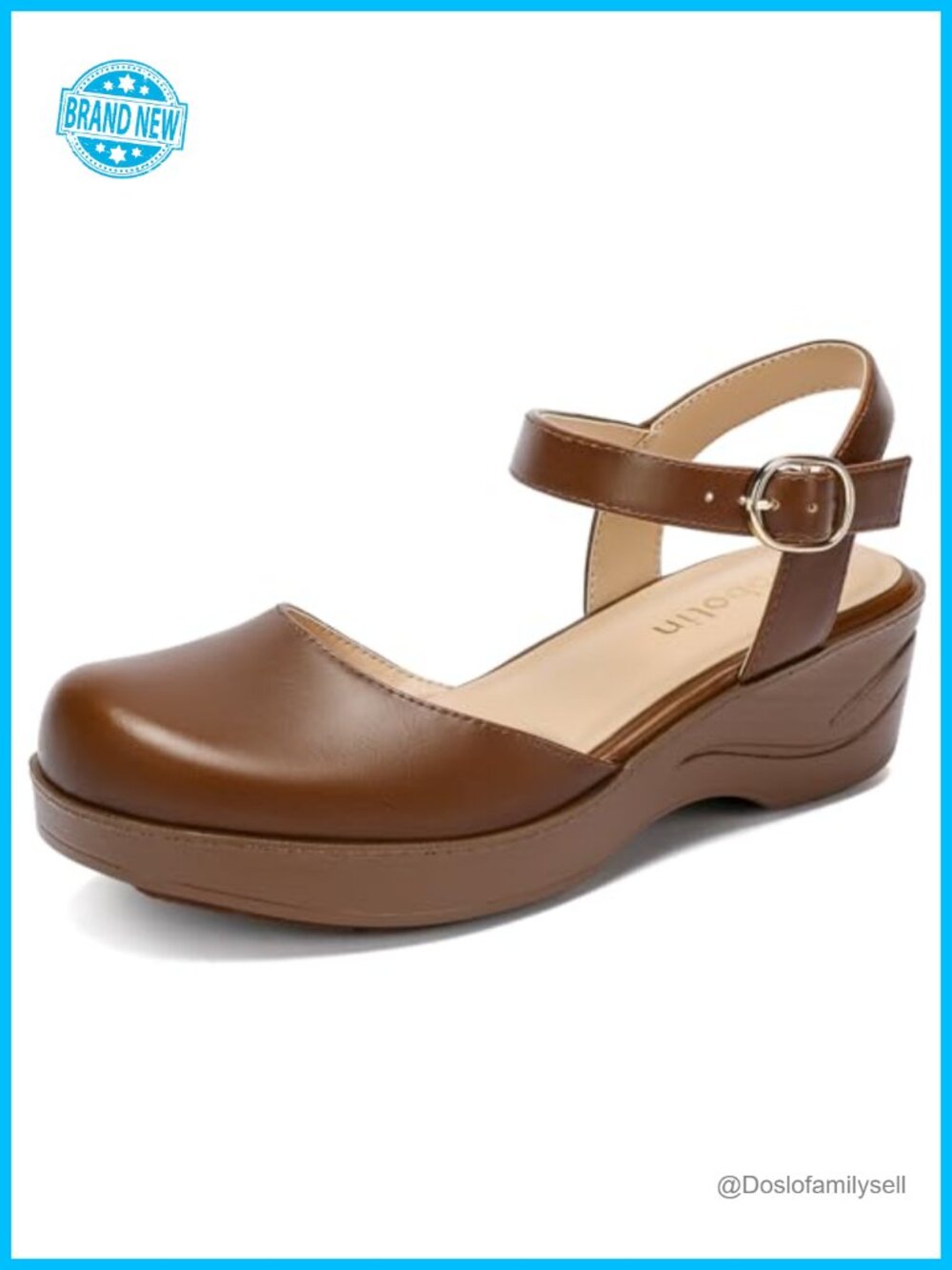 Mary Jane Sandals Closed Toe Low Heel Arch Support Work Walking Shoes